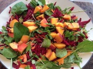 pretty peach & green salad