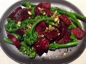 roasted beetroot and broccolini salad